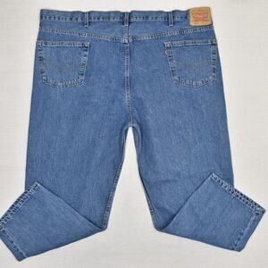 Levi's Men's Jeans Cotton Blue BIG Size 52x30 Zip Solid 550 Relaxed Straight